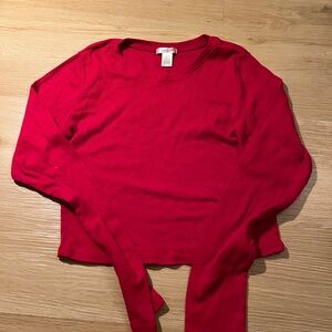 Red Long Sleeve Top